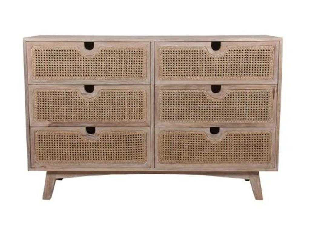 Bufet laci kombinasi rotan
