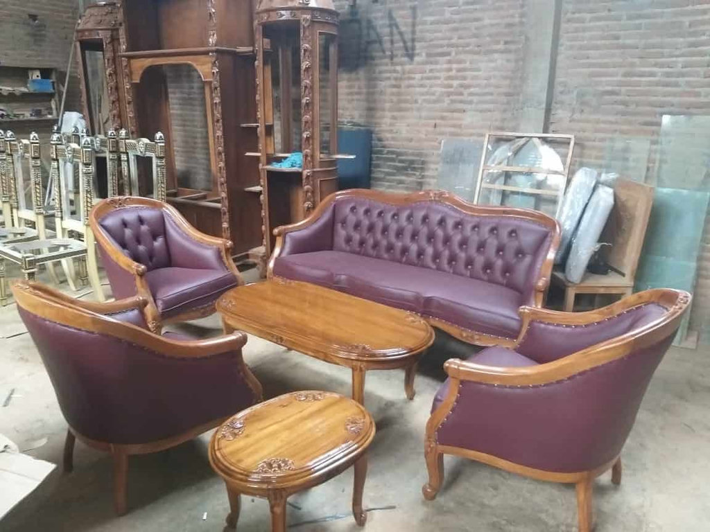 Sofa Tamu kayu jati model lois