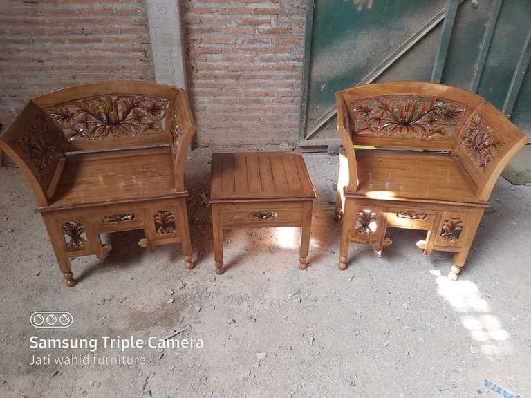 kursi Teras jati ukiran