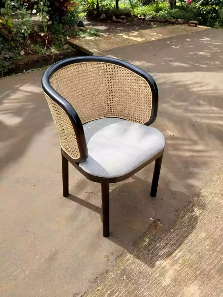 kursi kayu kombinasi rotan
