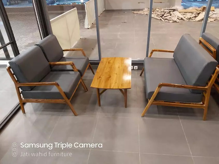 set sofa cafe kayu jati