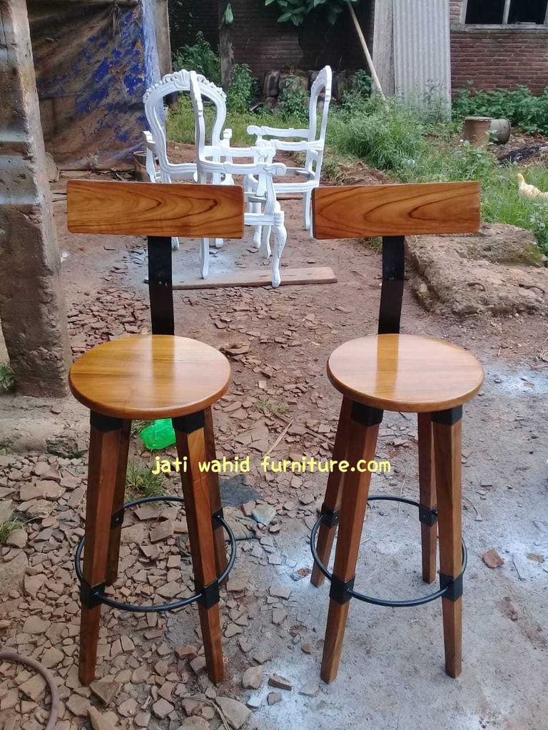 kursi bar minimalis industrial, kursi bar jati minimalis, kursi bar kayu jati, kursi bar industrial, kursi bar jepara, kursi bar jati natural