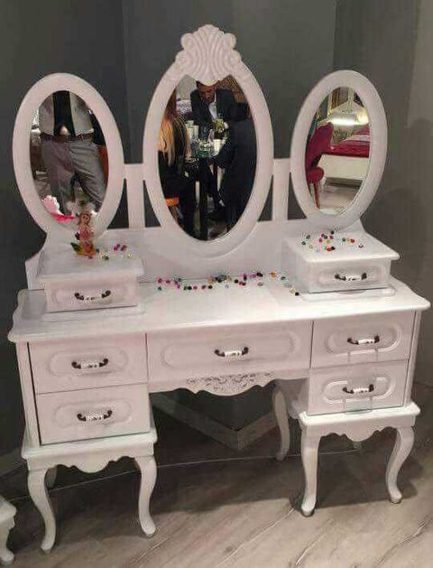 Meja rias warna putih kayu mahogany, Meja rias warna putih kayu mahoni, Meja rias warna putih, Meja rias warna putih duco, meja rias Furniture, meja rias Furniture Jepara, meja rias Jepara