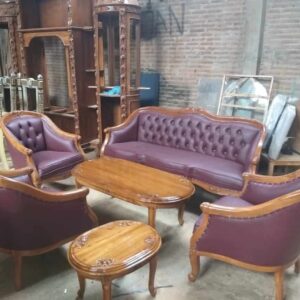 Sofa Tamu kayu jati model lois