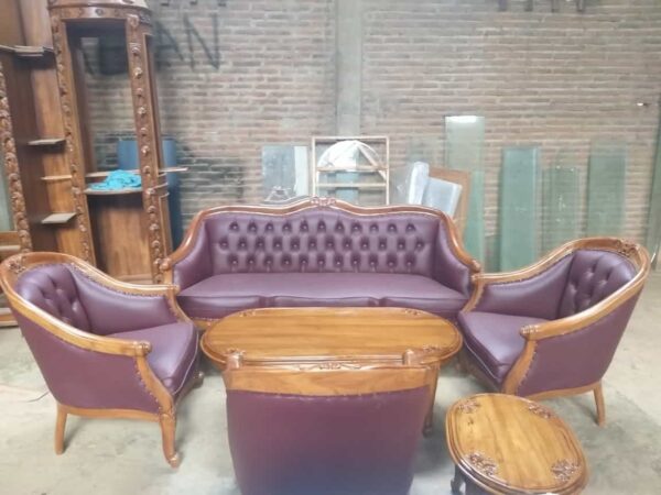 Sofa Tamu kayu jati model lois