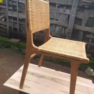 kursi makan jati kombinasi rotan