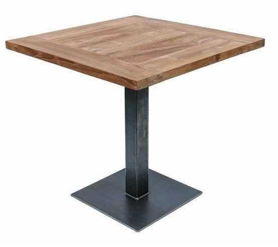 Meja kayu kombinasi kaki besi