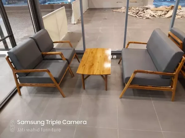 set sofa cafe kayu jati