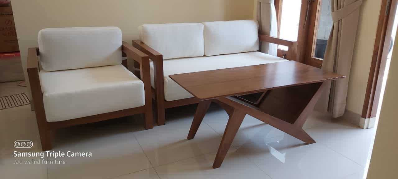 set sofa minimalis kayu jati