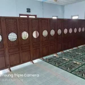 sketsel penyekat ruangan jati ukir, sketsel penyekat ruangan jati, sketsel penyekat ruangan, penyekat ruangan, penyekat ruangan masjid, penyekat ruangan musholla