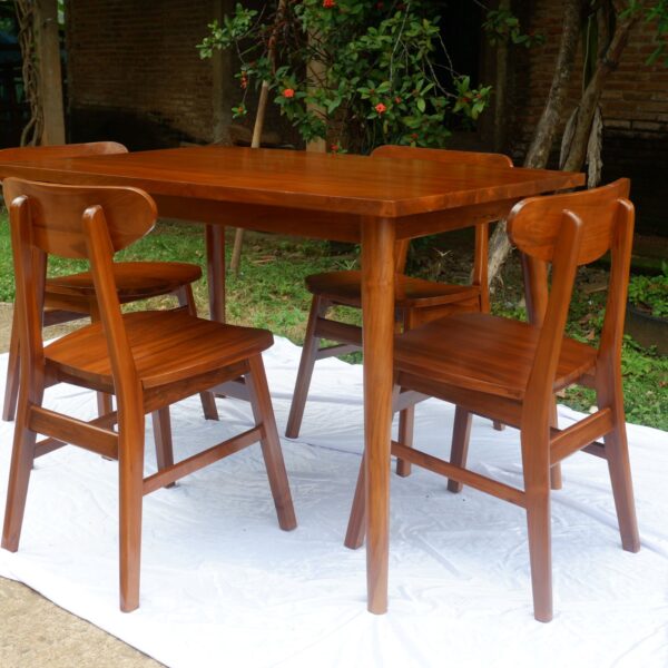 Set Kursi Makan Cafe Kayu Jati
