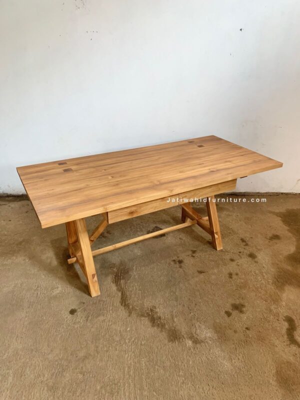 Meja minimalis, meja kerja minimalis, mena kerja natural wood